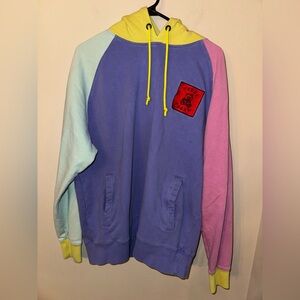 Teddy Fresh Large Colorblock Hoodie Sweatshirt Pullover Colorful‎ Rap Hip Hop